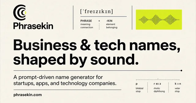 Phrasekin naming and language artwork